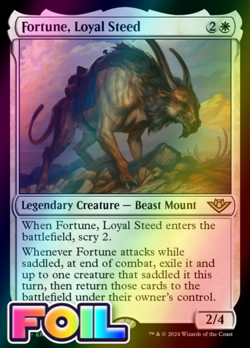 x1 Fortune, Loyal Steed OTJ MTG 12 FOIL RARE M/NM 1x - Image 1