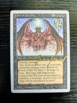 MTG REVISED Lord of the Pit SIGNED IN GOLD BY MARK TEDIN - Image 1