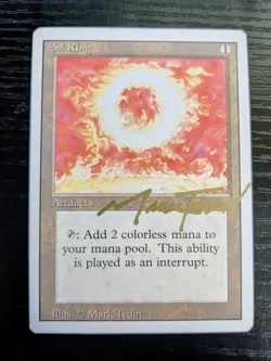 MTG REVISED Sol Ring SIGNED IN GOLD BY MARK TEDIN - Image 1