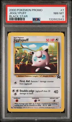 2000 POKEMON PROMO BLACK STAR #7 JIGGLYPUFF PSA 8 - Image 1