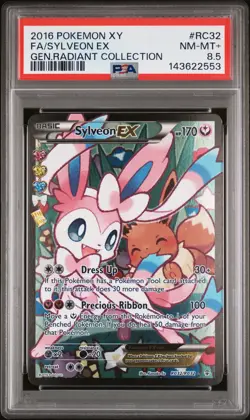 2016 POKEMON XY GENERATIONS RADIANT COLL #RC32 FULL ART/SYLVEON EX PSA 8.5 - Image 1