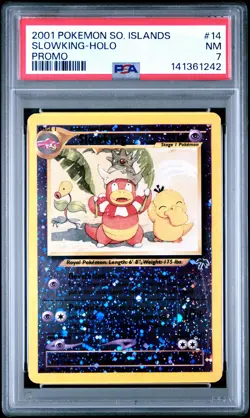 2001 POKEMON SOUTHERN ISLANDS PROMO #14 SLOWKING-HOLO PSA 7 - Image 1
