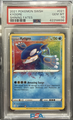 2021 Pokemon SWSH Kyogre Shining Fates #021/072 PSA 10 - Image 1