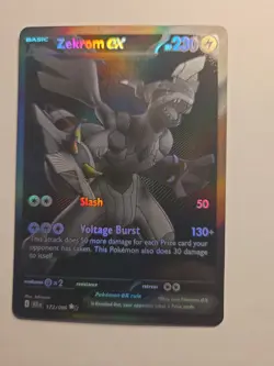 Pokemon Zekrom EX Full Art Black White Rare Holo 172/086 Sv: Black Bolt HP 230 - Image 1