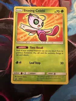 Pokemon Shining Celebi SM79 Promo Holo Basic 70 HP Sun & Moon TCG English - Image 1