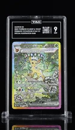 Leafeon SIR - 2025 POKEMON S&V PRISMATIC EVOLUTION 144/131 TAG 9 : Not PSA - Image 1