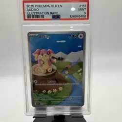 2025 Pokemon Black Bolt # 151 Audino Illustration Rare PSA 9 Card MINT! - Image 1