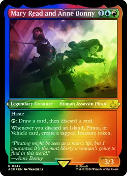 MTG FOIL ETCHED Mary Read and Anne Bonny - Assassin's Creed #242 - Image 1
