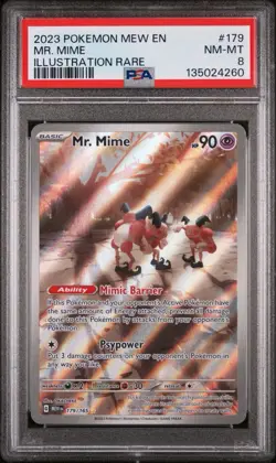2023 Pokemon SV 151 MEW EN Mr. Mime #179/165 PSA 8 - Image 1