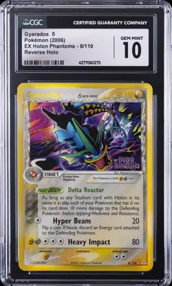 2006 POKEMON EX HOLON PHANTOMS REVERSE HOLO #8 GYARADOS CGC 10 GEM MINT - Image 1