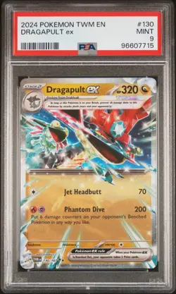 Dragapult EX 130/167 Double Rare Twilight Masquerade Pokemon 2024 PSA 9 - Image 1