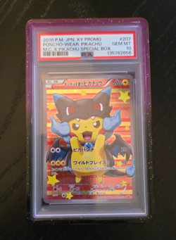 Pokemon Poncho-Wearing Pikachu M Charizard X JPN Full Art Promo 207/XY-P PSA 10 - Image 4