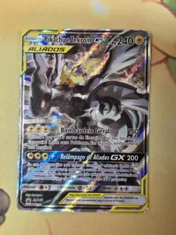 Pikachu e Zekrom GX SM168 Pokemon Sun & Moon Tag Team Alt Art Promo ~PORTUGUESE~ - Image 1