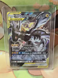 Pikachu e Zekrom GX SM168 Pokemon Sun & Moon Tag Team Alt Art Promo ~PORTUGUESE~ - Image 2