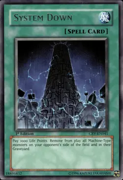 System Down - Rare 1st Edition CRV-EN041 - LP - YuGiOh - Image 1