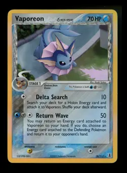 Vaporeon 18/113 EX Delta Species 2005 Holo Rare Pokemon Card TCG - Image 1