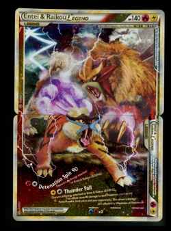 Entei & Raikou Legend 91/95 90/95 Unleashed 2010 Top & Bottom Pokemon Card TCG - Image 1