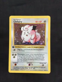 Pokemon Cards: Base Set 1st Edition Rare Holo: Clefairy 5/102 - Image 1