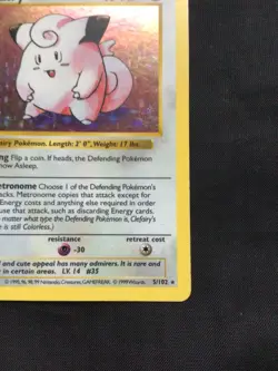 Pokemon Cards: Base Set 1st Edition Rare Holo: Clefairy 5/102 - Image 5