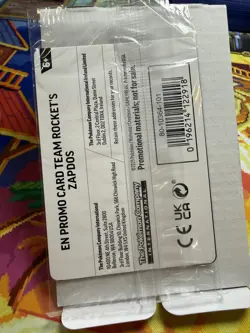 Pokemon TCG Team Rockets Zapdos GameStop Promo Card 070/182 New Sealed - Image 4