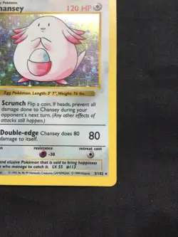 Pokemon Cards: Base Set 1st Edition Rare Holo: Chansey 3/102 - Image 5