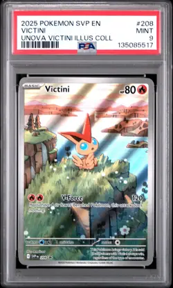 2025 POKEMON SVP EN-SV BLACK STAR PROMO #208 VICTINI PSA 9 - Image 1