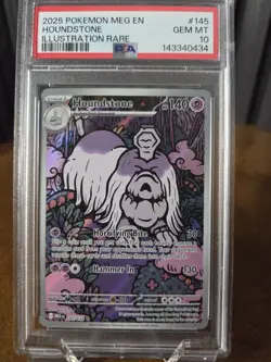 Pokemon Houndstone 145/132 Me01 Mega Evolution Illustration Rare Holo PSA 10 20… - Image 1