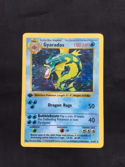 Pokemon Cards: Base Set 1st Edition Rare Holo: Gyarados 6/102 - Image 1