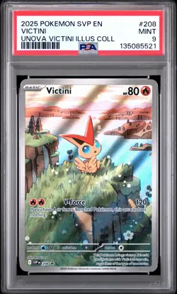 2025 POKEMON SVP EN-SV BLACK STAR PROMO #208 VICTINI PSA 9 - Image 1