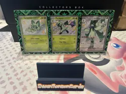 Pokemon TCG Meowscarada ex SVP076 077 078 Paldean Fates Promo Set With Holder NM - Image 1