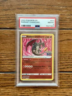 2022 Pokemon GO Radiant Charizard #011 PSA 8 NM-MT - Image 1