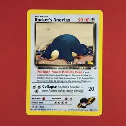 5-12-23 . UNPLAYED pokemon . gym heroes #33/132 . 2000 rocket's snorlax (08) - Image 1