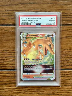 2023 Pokemon Crown Zenith Charizard VSTAR #019 PSA 8 NM-MT - Image 1