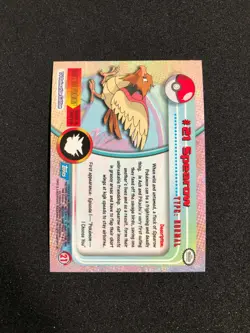 Spearow #21 1999 Topps Pokemon TV Animation Edition Blue Topps Label FOIL - Image 2