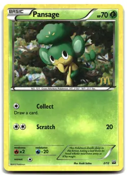 Pokemon Pansage - 2/12 HOLO Promo McDonald's Promos 2012 002/012 MP - Image 1