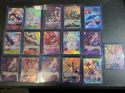 One Piece Japanese Cards Lot of 19 Holo's - Image 1