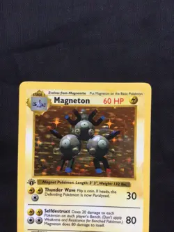 Pokemon Cards: Base Set 1st Edition Rare Holo: Magneton 9/102 - Image 2