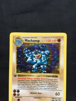 Pokemon Cards: Base Set 1st Edition Rare Holo: Machamp 8/102 - Image 2