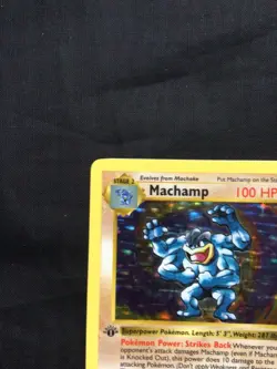 Pokemon Cards: Base Set 1st Edition Rare Holo: Machamp 8/102 - Image 3