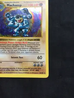 Pokemon Cards: Base Set 1st Edition Rare Holo: Machamp 8/102 - Image 5