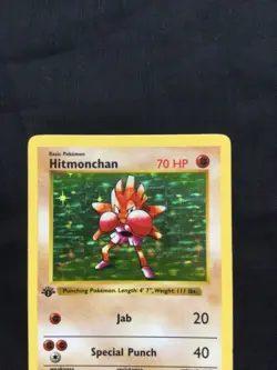 Pokemon Cards: Base Set 1st Edition Rare Holo: Hitmonchan 7/102 - Image 2