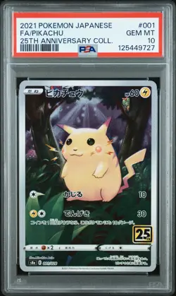 PSA 10 Pikachu 001/025 25th Anniversary Collection Pokemon Japanese Card - Image 1
