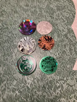 Six Pokemon Coins Or Tokens Various - Image 1