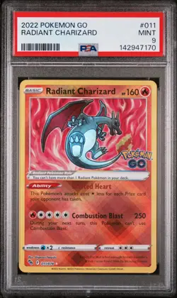2022 POKEMON GO #011 RADIANT CHARIZARD PSA 9 - Image 1