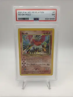 Pokemon Neo Revelation Ho-Oh #7/64 Unlimited Holo Rare PSA 7 - Image 1