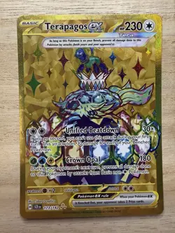 TERAPAGOS ex 173/142 Pokemon TCG Scarlet & Violet Stellar Crown Hyper Rare NM+ - Image 1