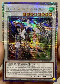 Yugioh Crystal Wing Synchro Dragon RA02-EN029 Quarter Century Secret Rare NM - Image 1