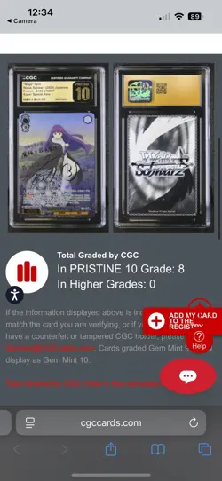 CGC Pristine 10 Weiss Schwarz Magician Fern SSP, Frieren Beyond Journey's End JP - Image 2