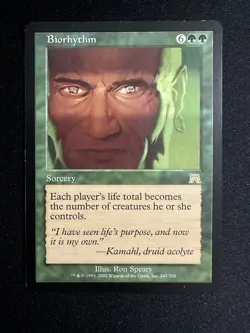 1x MTG magic cards Biorhythm Onslaught, English LP x1 - Image 1