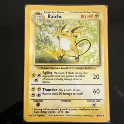 Pokemon TCG Base Set Raichu Holo Card 14/102 Unlimited Holo Rare - Image 1